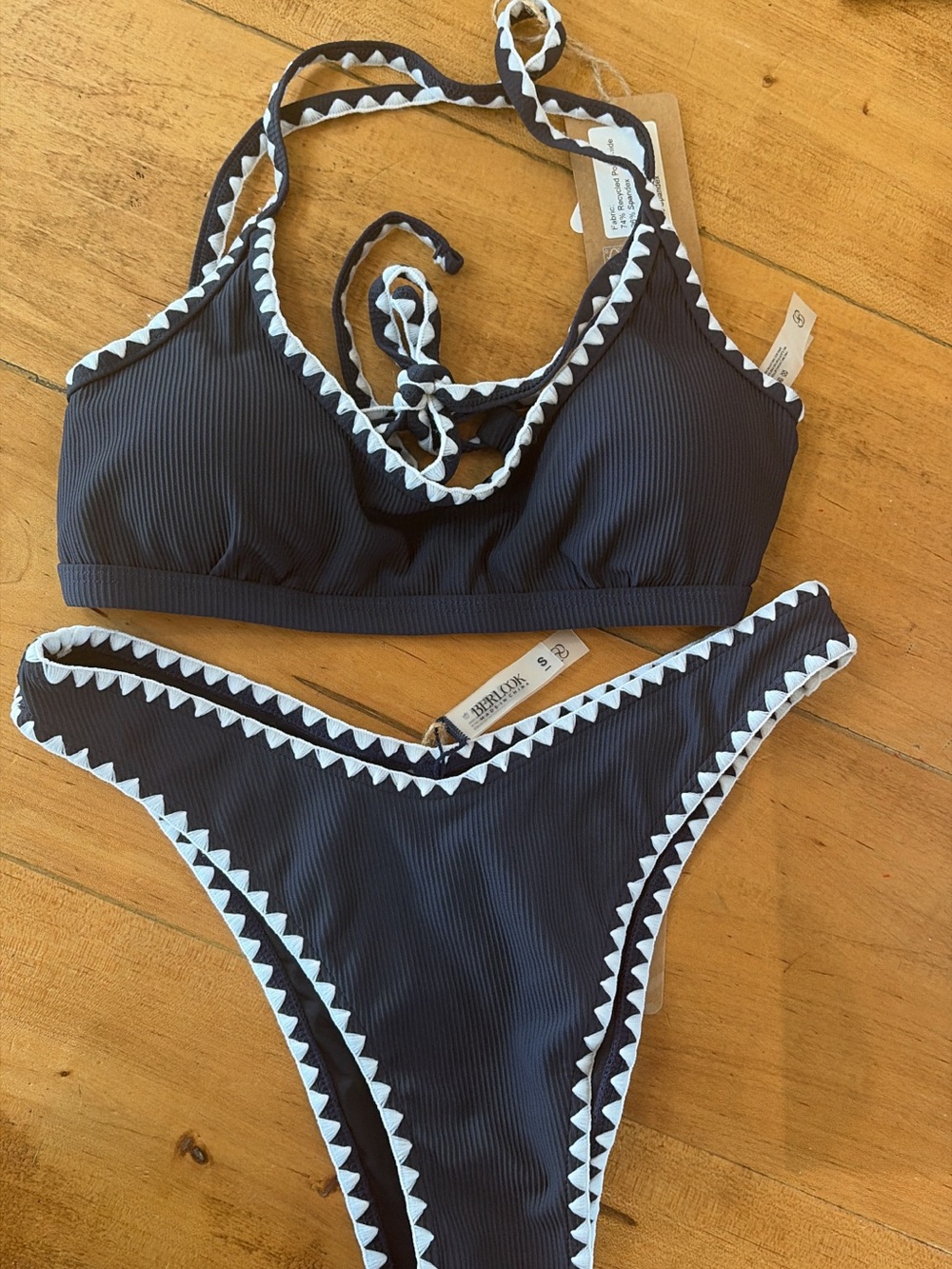 Berlook Navy Bikini ribbed